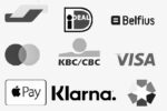 Betaalmethoden: Bancontact, iDeal, Mastercard, Visa Klarna, KBC, Webshop gift card, Apple Pay,